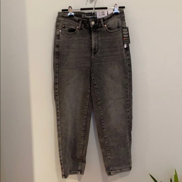 Addition Elle Women Gray High-Rise Slim Cropped Jean Lycra Size 10 - Picture 4 of 10